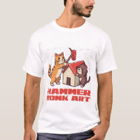 Bonk Hammer Cat Funny Meme Retro Cute Art