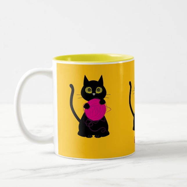Bonkers ! Mug - Tricot + Kitty 🧶 🐈 ‍ ⬛ (Gauche)