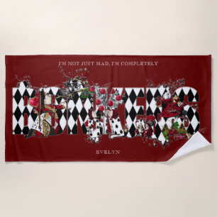Bonkers Vintage Alice in Wonderland Collage Beach Towel