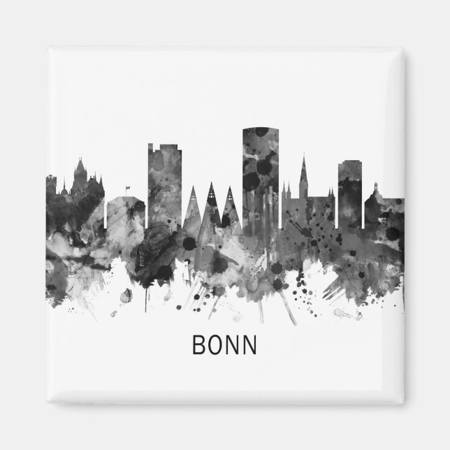 Bonn Germany Skyline BW Magnet (Front)