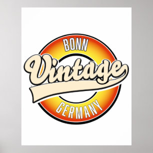 Bonn vintage style logo poster