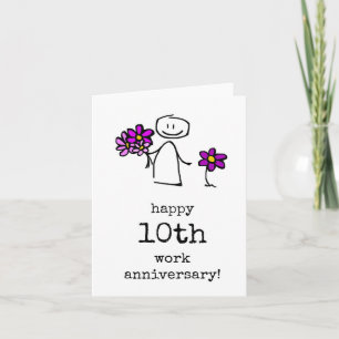 Bonne 10e carte d'anniversaire de travail, Coworke