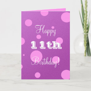 Bonne 11e carte d'anniversaire pour fille