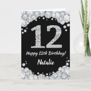 Bonne 12e anniversaire Carte de Parties scintillan
