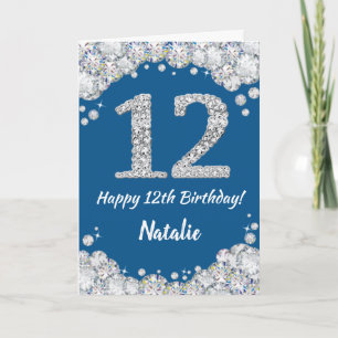Bonne 12e Anniversaire Carte Parties scintillant b
