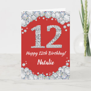 Bonne 12e anniversaire Carte Parties scintillant r