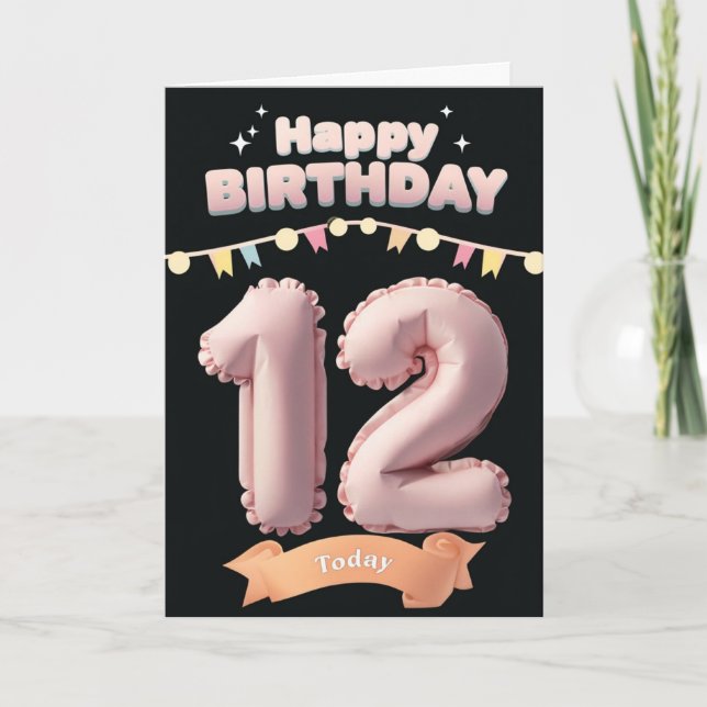 Bonne 12e carte d'anniversaire (Devant)