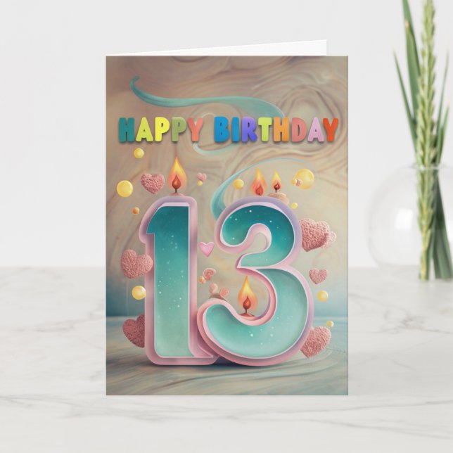 Bonne 13e carte d'anniversaire (Devant)