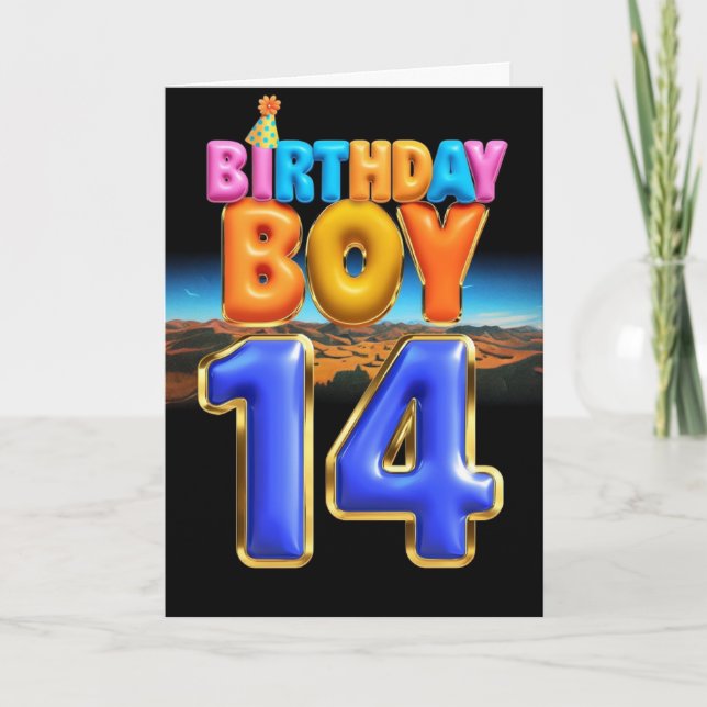 Bonne 14e carte d'anniversaire (Devant)