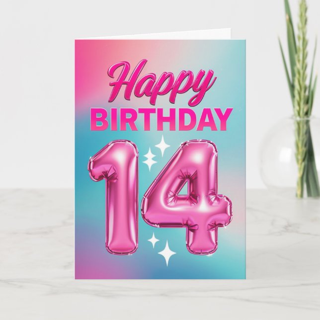 Bonne 14e carte d'anniversaire (Devant)