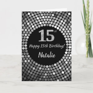Bonne 15e Anniversaire Carte Parties scintillant N