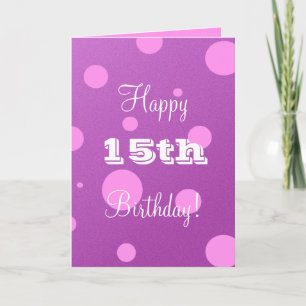 Bonne 15e carte d'anniversaire pour fille