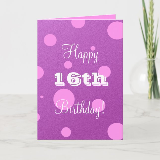 Bonne 16e carte d'anniversaire pour fille (Devant)