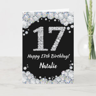 Bonne 17e anniversaire Carte de Parties scintillan