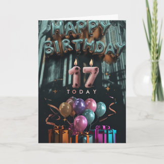Bonne 17e carte d'anniversaire