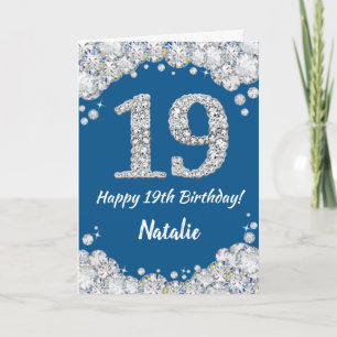 Bonne 19e Anniversaire Carte Parties scintillant b