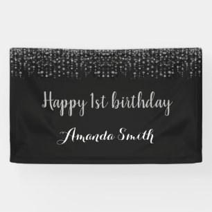 Bonne 1ère bannière anniversaire. Parties scintill