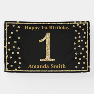 Bonne 1ère bannière anniversaire Parties scintilla