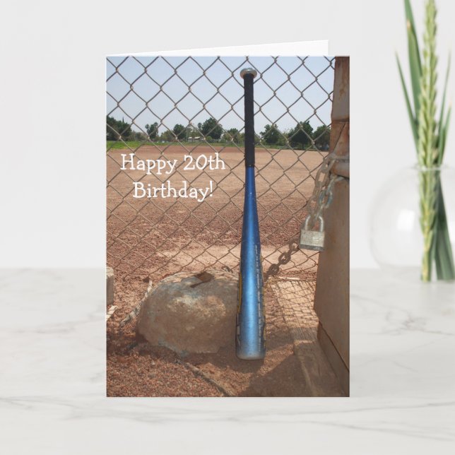 Bonne 20e anniversaire Baseball Bat carte de voeux (Devant)