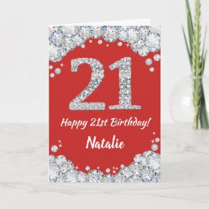 Bonne 21e anniversaire Carte Parties scintillant r