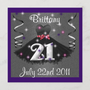 Bonne 21e anniversaire Invitations pour filles