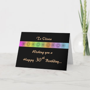 Bonne 30e carte d'anniversaire personnalisable