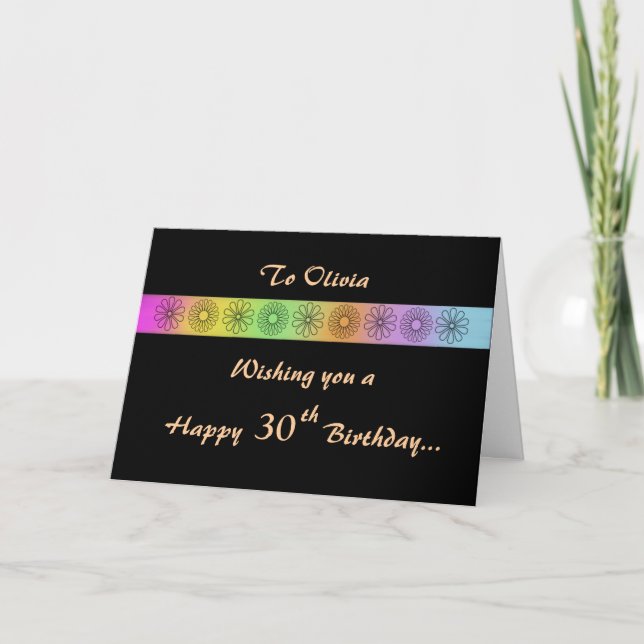 Bonne 30e carte d'anniversaire personnalisable (Devant)