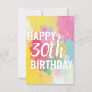Bonne 30e carte d'anniversaire ("Watercolor Gradie
