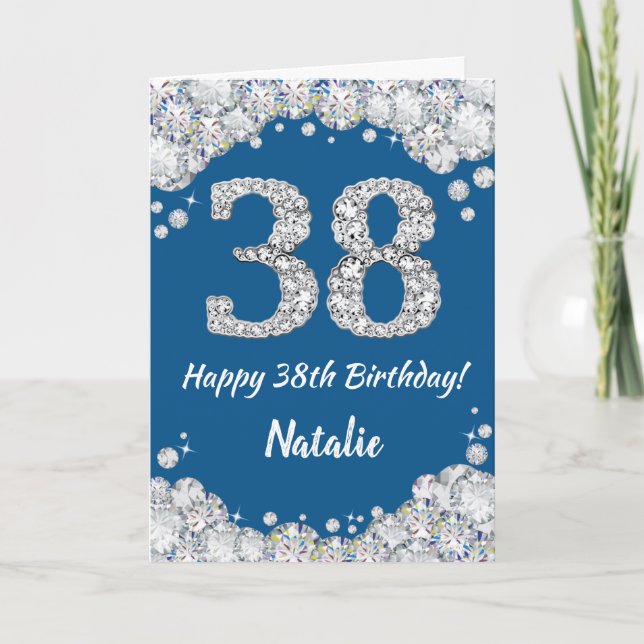 Bonne 38e anniversaire Carte Parties scintillant b (Devant)