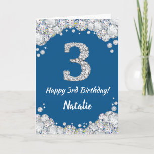 Bonne 3ème anniversaire Carte Parties scintillant