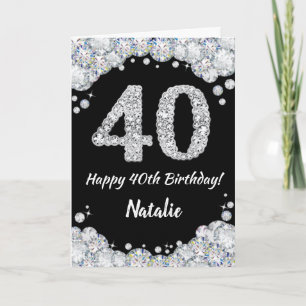 Bonne 40e anniversaire Carte de Parties scintillan