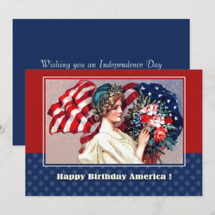 Bonne 4 juillet carte de design patriotique Vintag