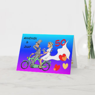 Bonne 50e année de Mariage buste. Carte de vœux