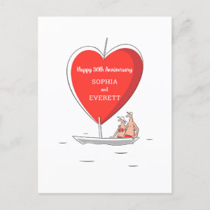 Bonne 50e anniversaire de Mariage Carte Coeur de b