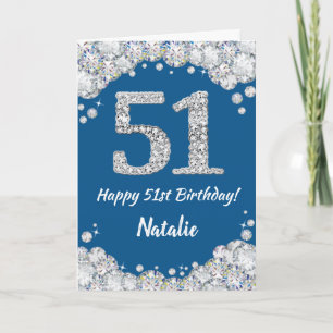 Bonne 51e carte de Parties scintillant d'anniversa