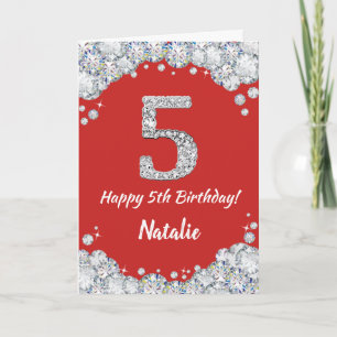 Bonne 5e anniversaire Carte Parties scintillant ro