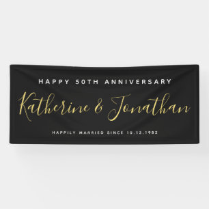 Bonne 5e anniversaire Mariage or bannière personna