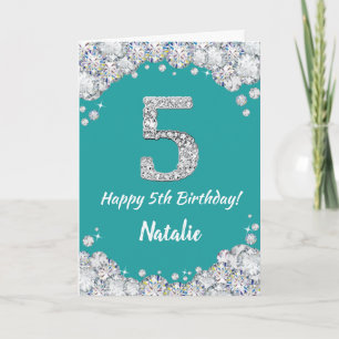 Bonne 5e anniversaire Turquoise et carte de Partie
