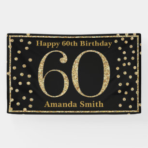 Bonne 60e anniversaire bannière Black and Gold Par