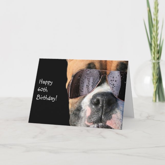 Bonne 60e anniversaire Cool Boxer Carte de voeux c (Devant)