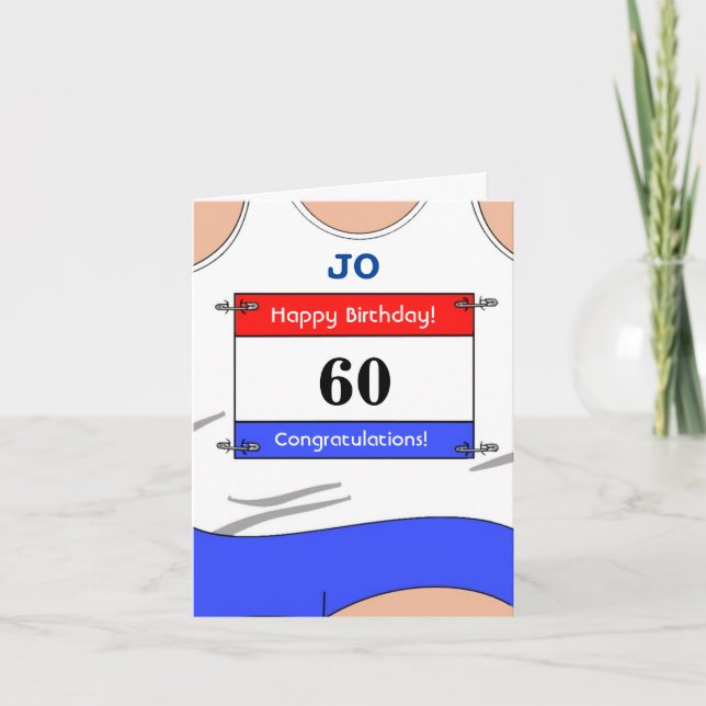 Bonne 60e carte d'anniversaire pour un coureur (Devant)