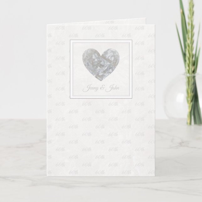 Bonne 60ème anniversaire de Mariage carte coeur di (Devant)