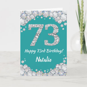 Bonne 73e anniversaire Turquoise et carte de Parti