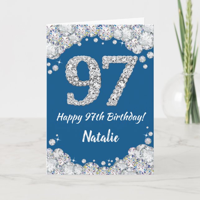 Bonne 97e anniversaire Carte Parties scintillant b (Devant)