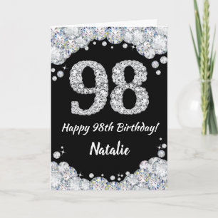 Bonne 98e Anniversaire Carte Parties scintillant N