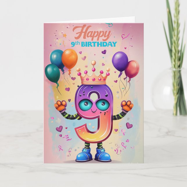 Bonne 9e carte d'anniversaire (Devant)