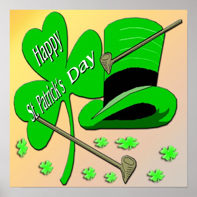 Bonne affiche de la fête du Shamrock de St Patrick (Devant)