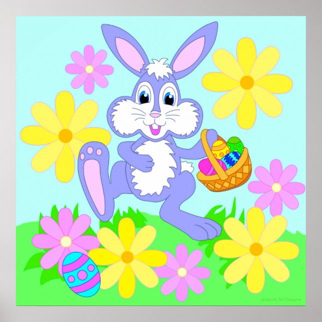 Bonne affiche de lapin de Pâques (Devant)