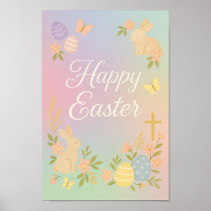 Bonne affiche de Pâques Art Mur Pastel Bunny