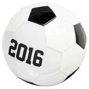 Bonne année 2016, ballon de foot noir et blanc